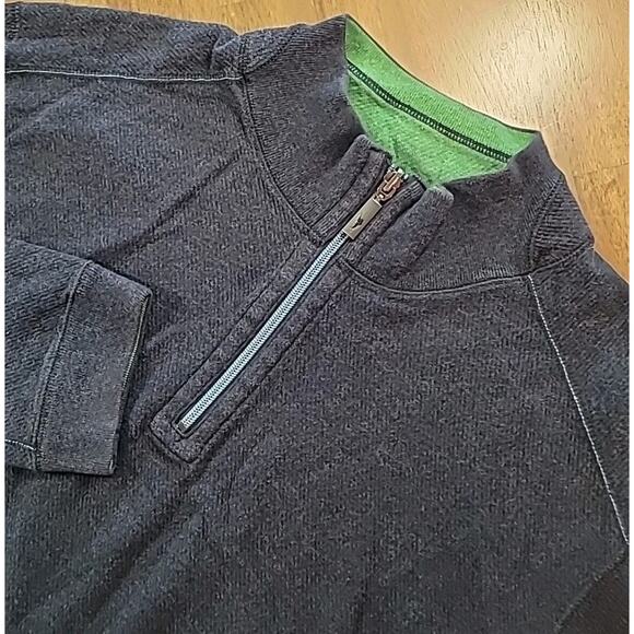 Tommy Bahama Flipshore Reversible 1/2 Zip Sweater Blue Green Men’s Large - Picture 1 of 8